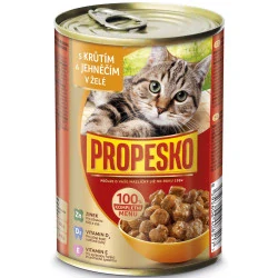 Propesko kousky kočka 415g krůtí a jehněčí