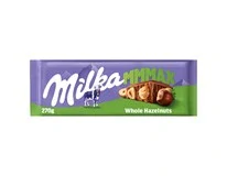 Milka Čokoláda Mmmax oříšková mléčná, celé lískové ořechy