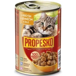 Propesko kousky kočka 415g krůtí a jehněčí