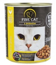 Fine cat konzerva pro kočky 830g Drůbeží